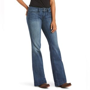 ARIAT Trouser Mid Rise Stretch Outseam Ella Wide Leg Jean 27XL